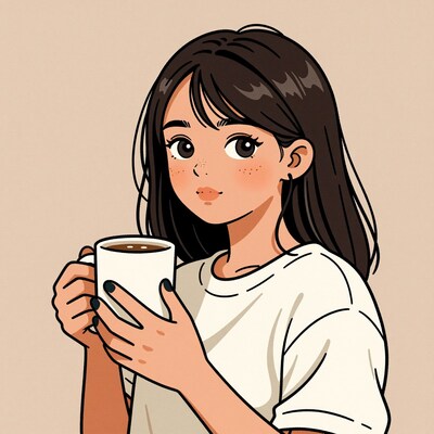 Girl holding coffee cup