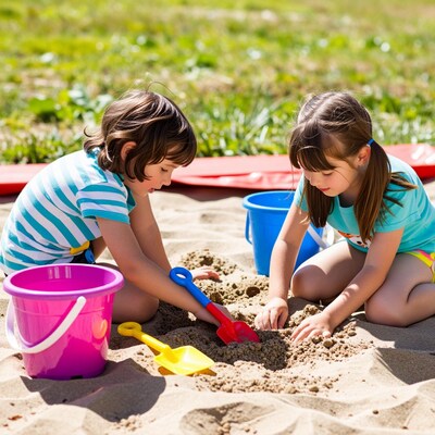 Kids playing in sand
