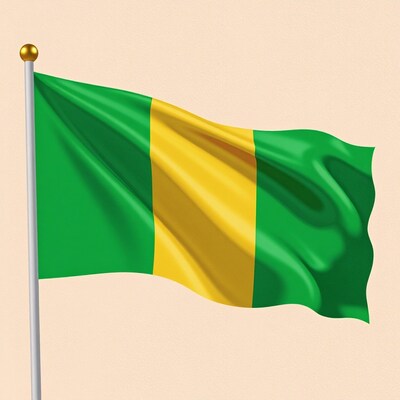Gabon Flag Waving