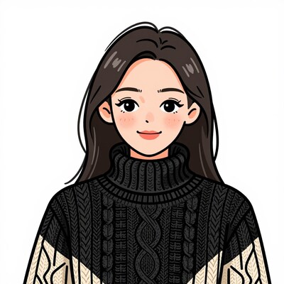 Asian woman in black sweater