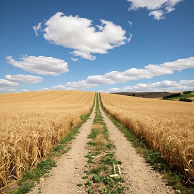 Wheat Field Dirt Path