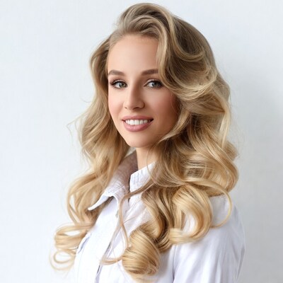 Smiling Blonde Woman Portrait