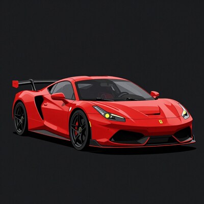 Red Ferrari Sports Car
