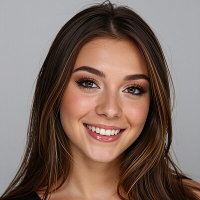 Smiling brunette woman portrait