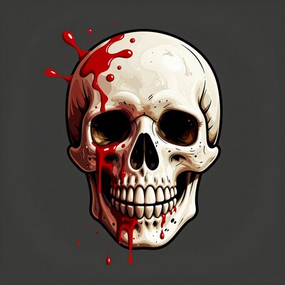 Bloody Skull Illustration