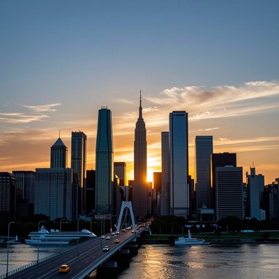 New York City Skyline at Sunset