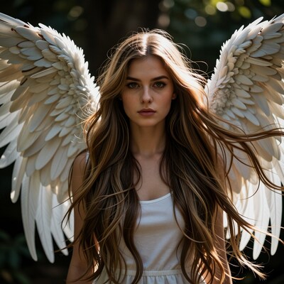 Angel Woman with White Wings