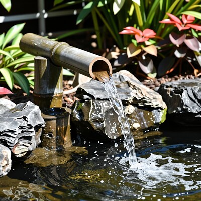 Bamboo Water Fountain Garden
