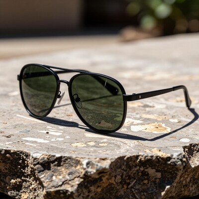 Black Aviator Sunglasses