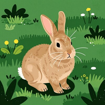 Cartoon Brown Rabbit