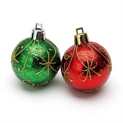 Green and Red Christmas Ornaments