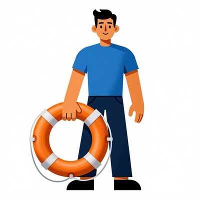 Man with Lifebuoy