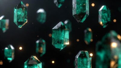 Floating Emerald Crystals
