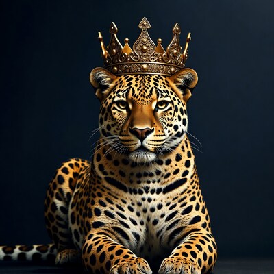 Leopard King with Crown