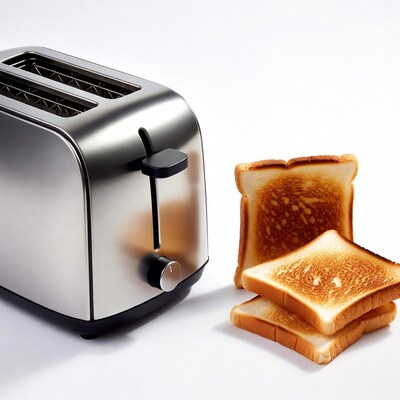 Stainless Steel Toaster with Toast