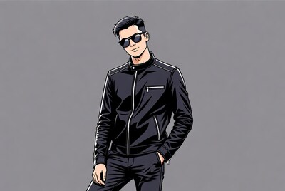 Stylish Man in Black Jacket