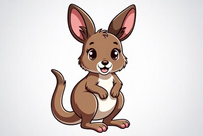 Cartoon kangaroo illustration