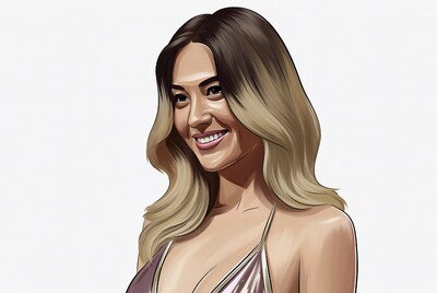Smiling blonde woman portrait